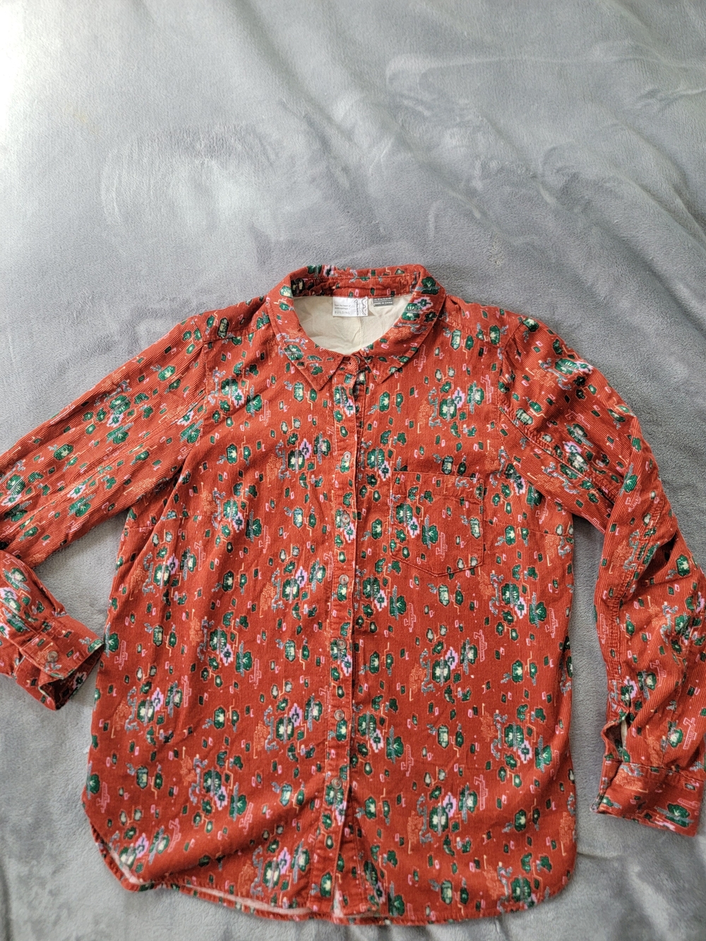 Anthropologie "From The Heart Of Building 13" Soft Corduroy Floral Womens Sz 12